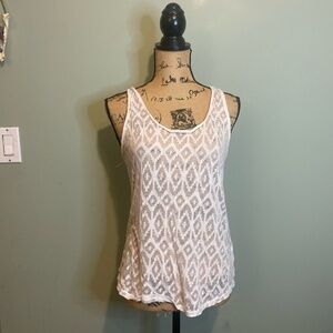 H&M Womens Sheer Racerback Breathable‎ Casual Summer Tank Top White Small